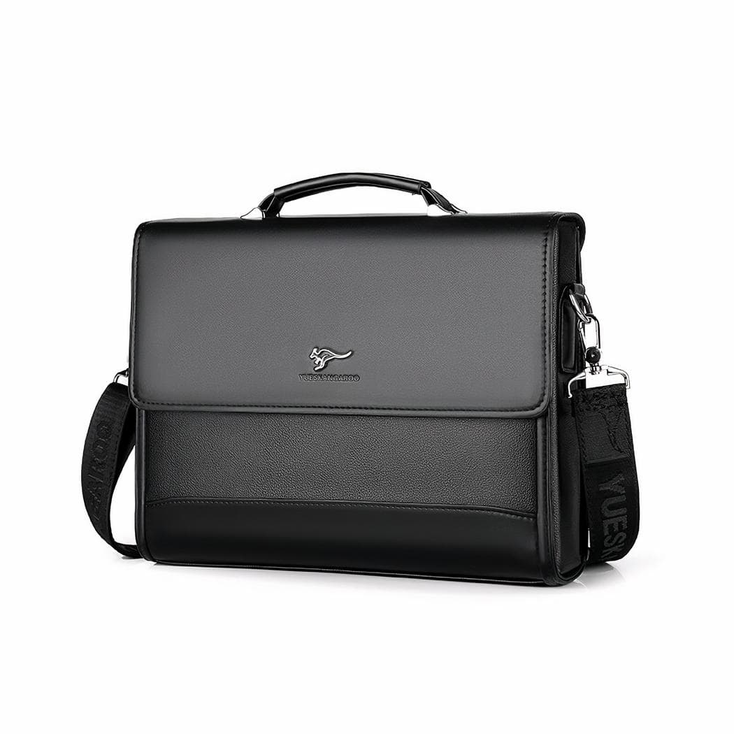 Sac cartable élégant en cuir végan pour homme - noir