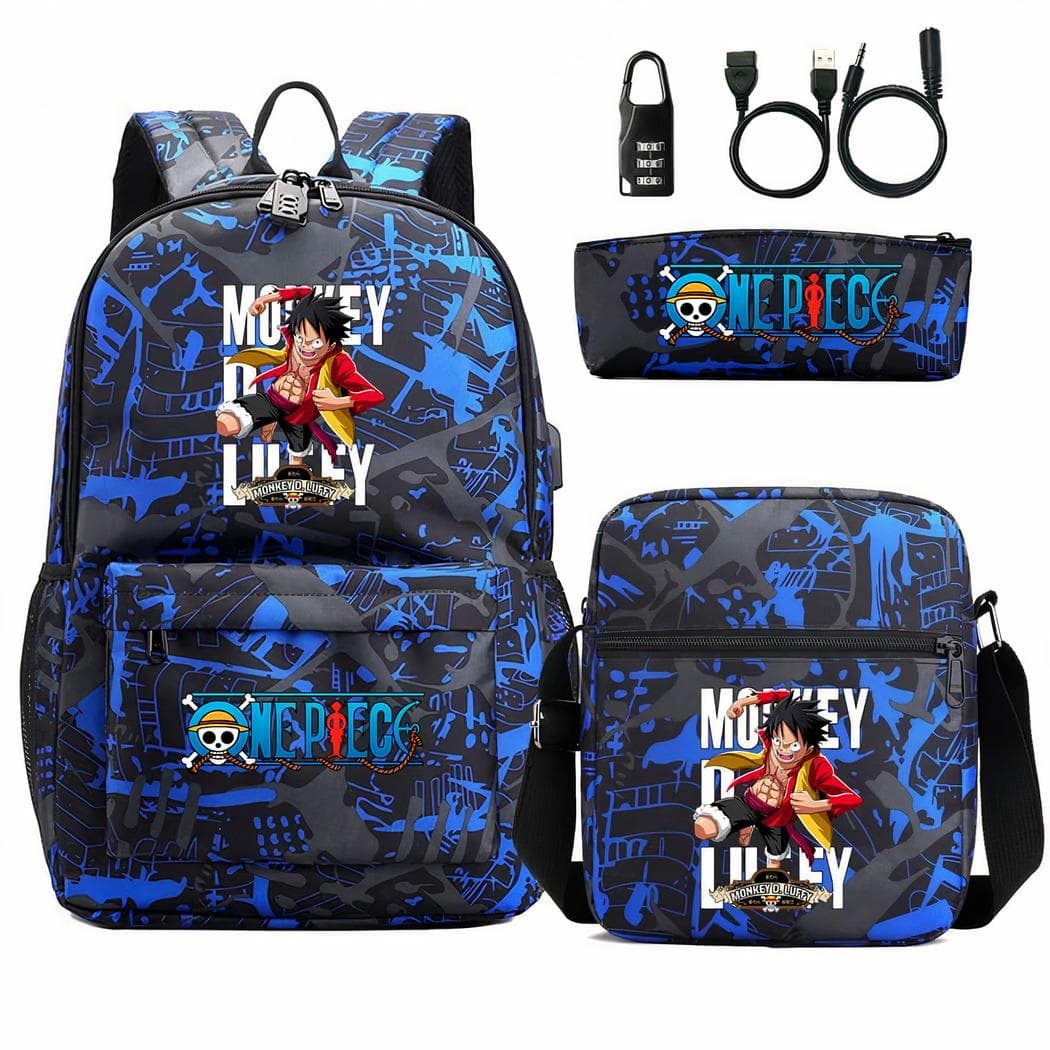 Sac à dos One Piece 3 pièces - bleu