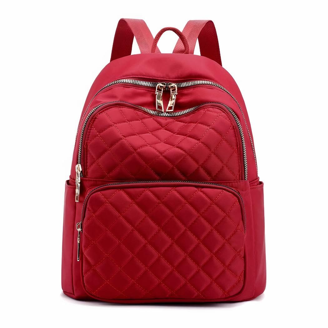 Sac à dos décontracté et imperméable pour femme - rouge