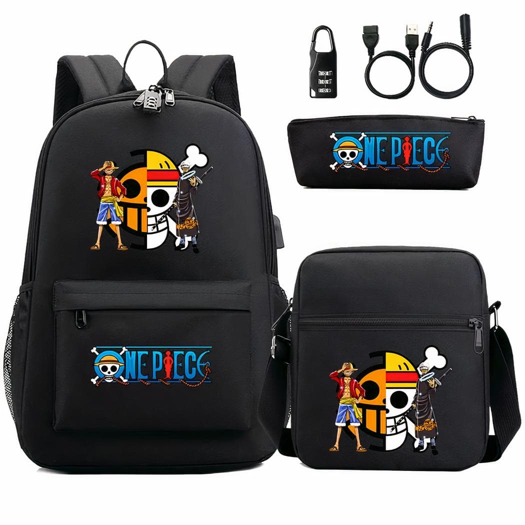 Sac à dos One Piece 3 pièces - noir