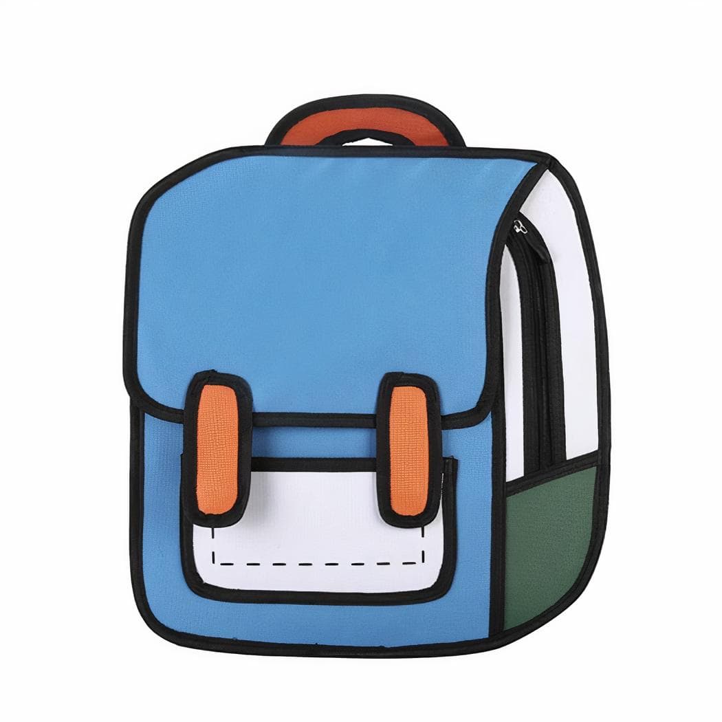 Cartable créatif dessin 2D pour fille - bleu