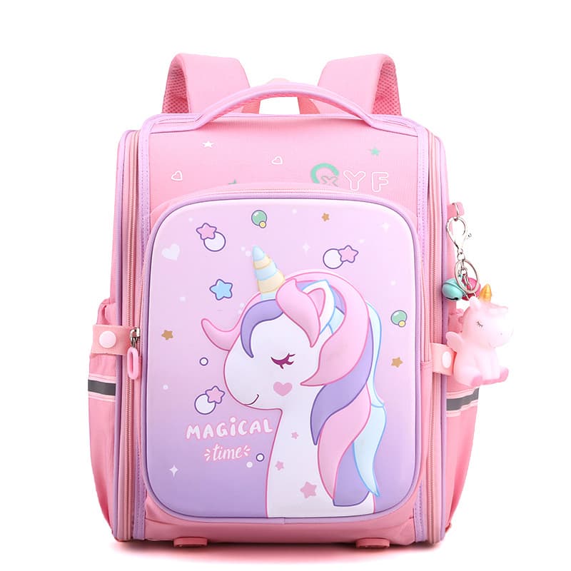 Cartable licorne rose imperméable pour fille - rose