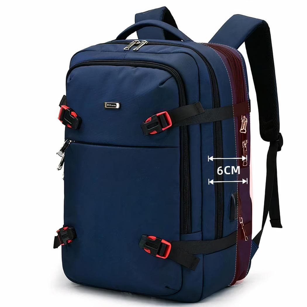 Sac à dos d'ordinateur grande capacité extensible moderne - bleu
