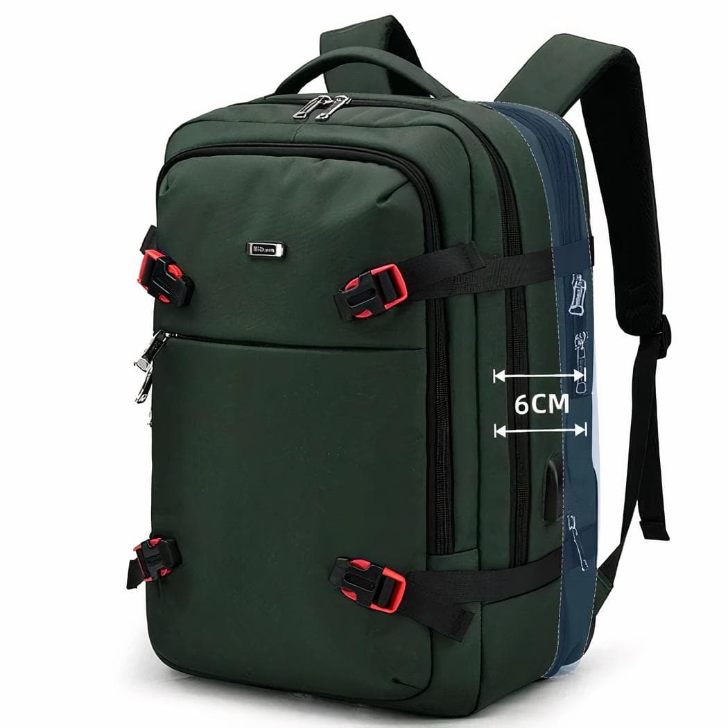 Sac à dos d'ordinateur grande capacité extensible moderne - vert