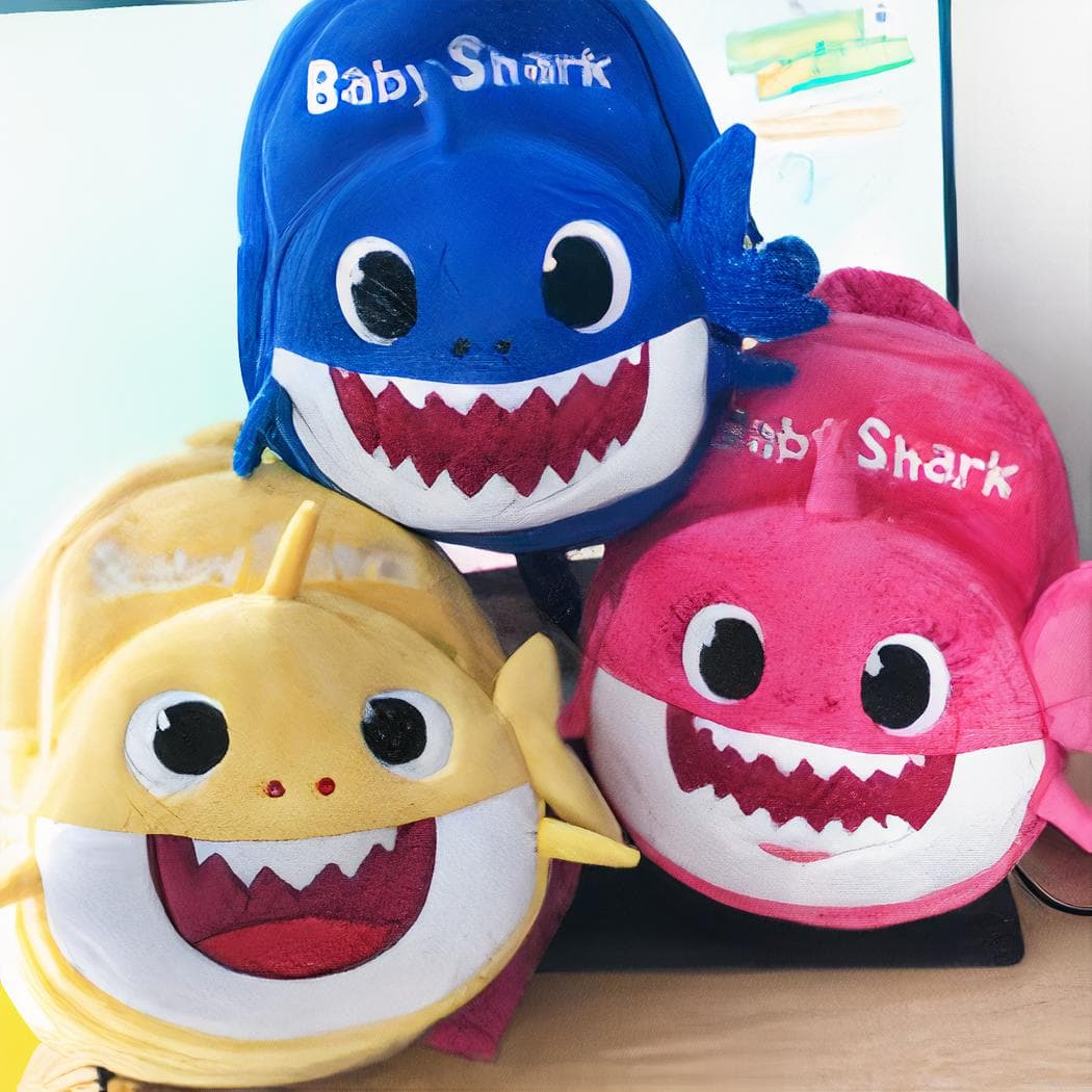 Sac à dos Baby Shark en peluche pour enfant - jaune