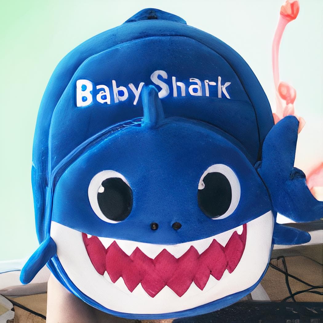 Sac à dos Baby Shark en peluche pour enfant - bleu