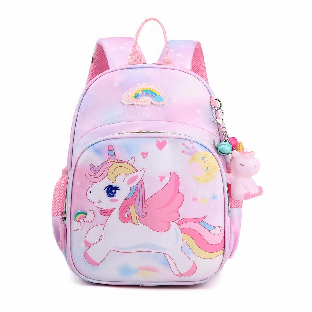 Cartable licorne volante rose pour fille - rose