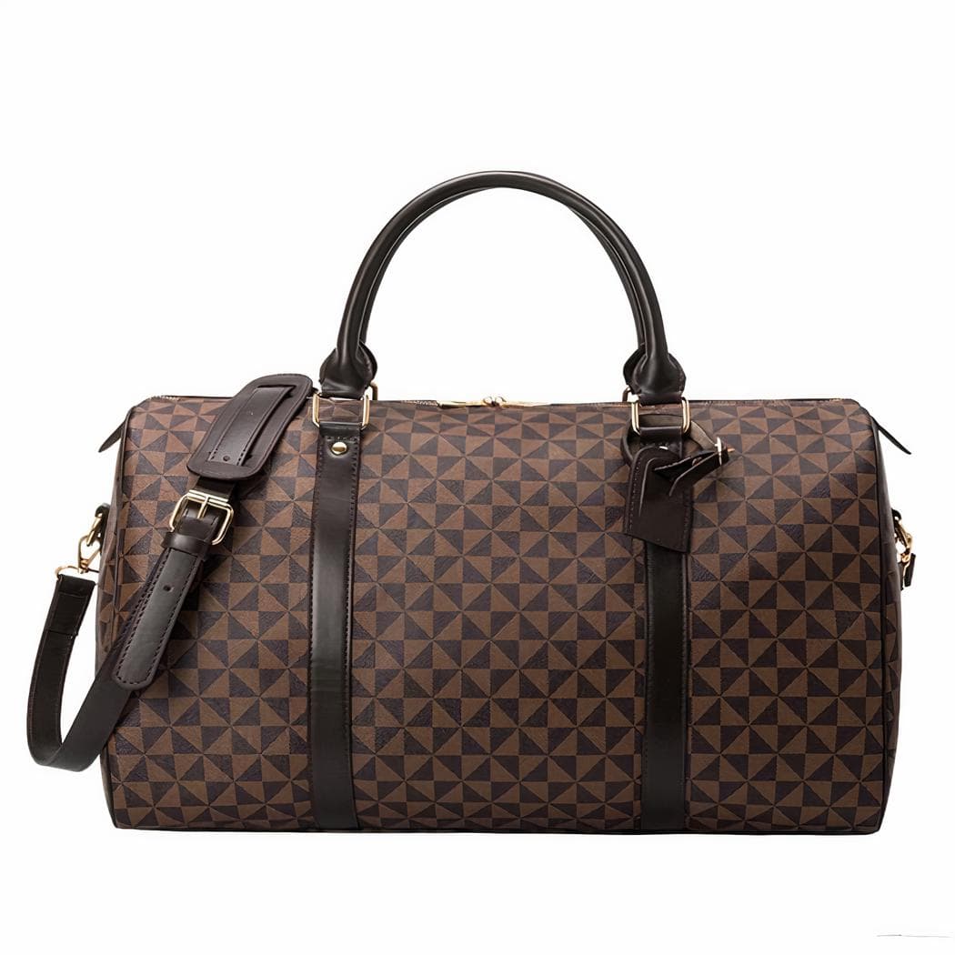 Sac de voyage homme étanche moderne en similicuir - marron