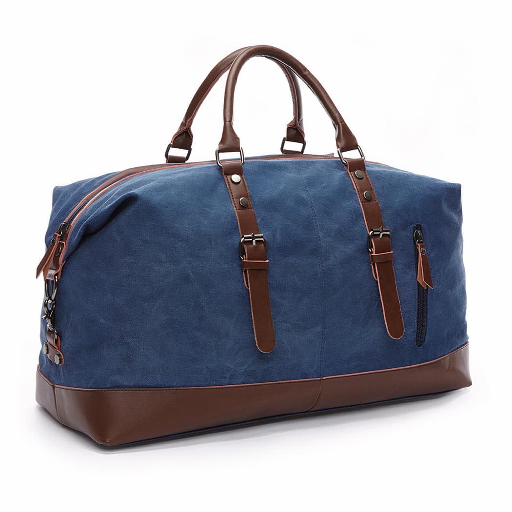 Sac de voyage homme fourre-tout en toile - bleu