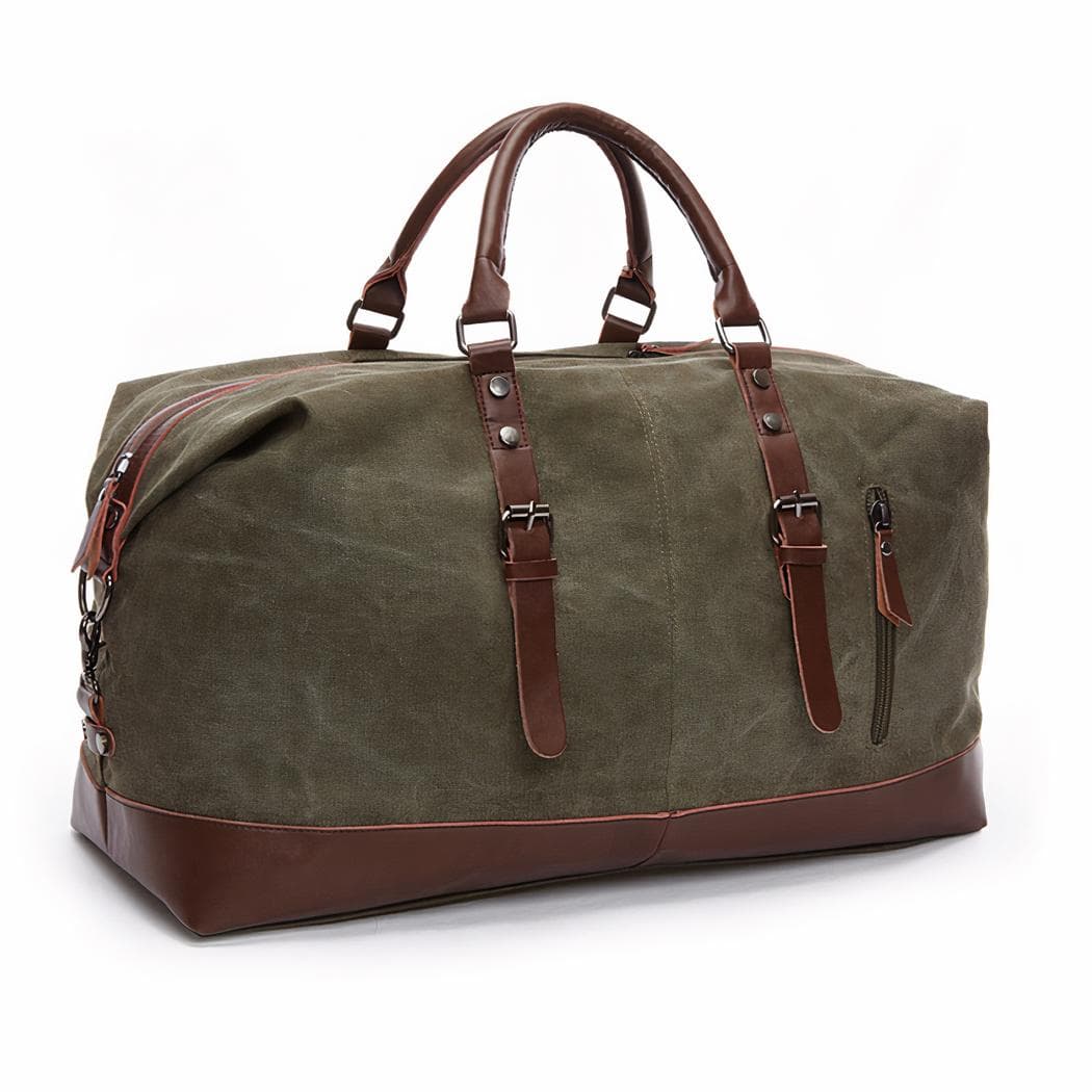 Sac de voyage homme fourre-tout en toile - vert