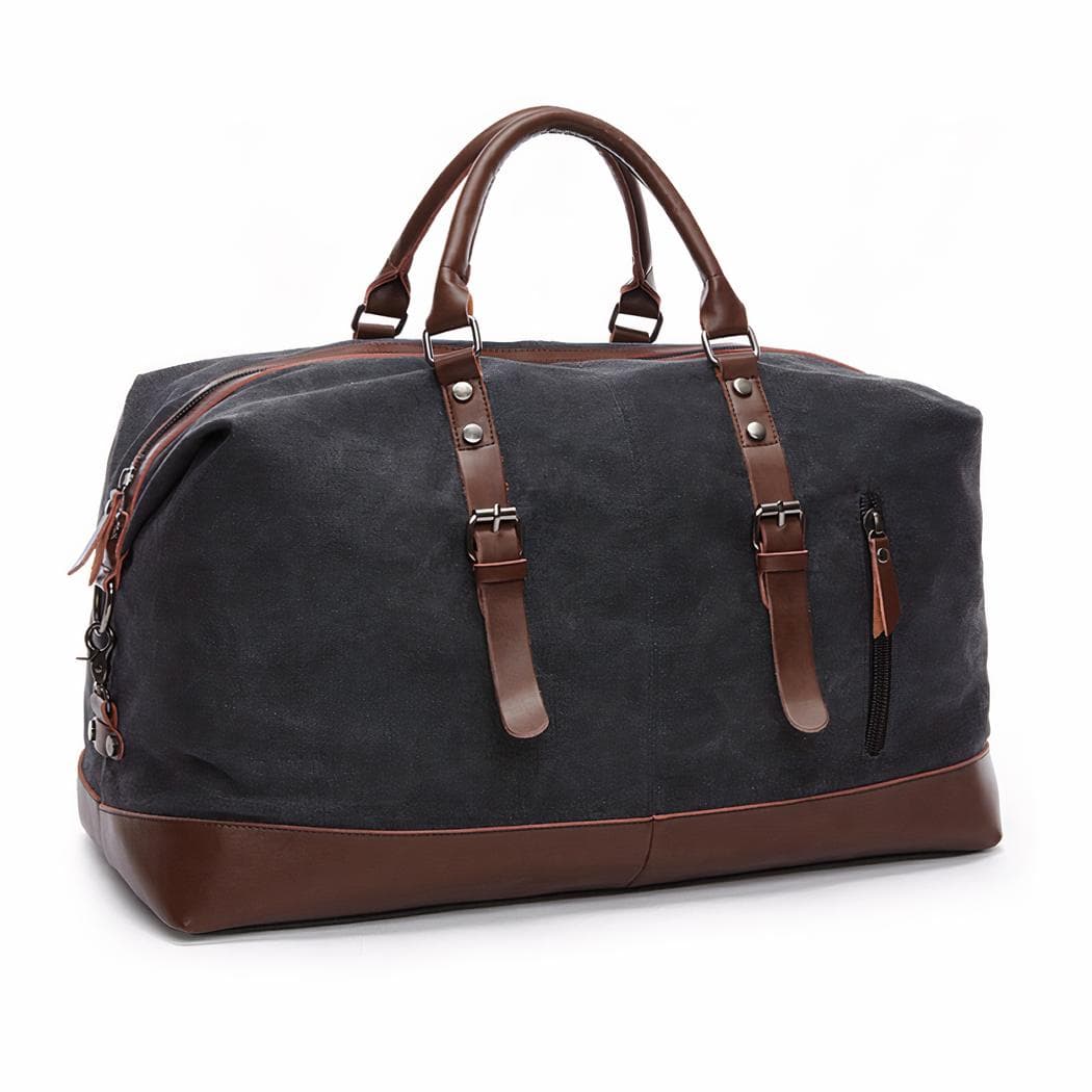 Sac de voyage homme fourre-tout en toile - noir
