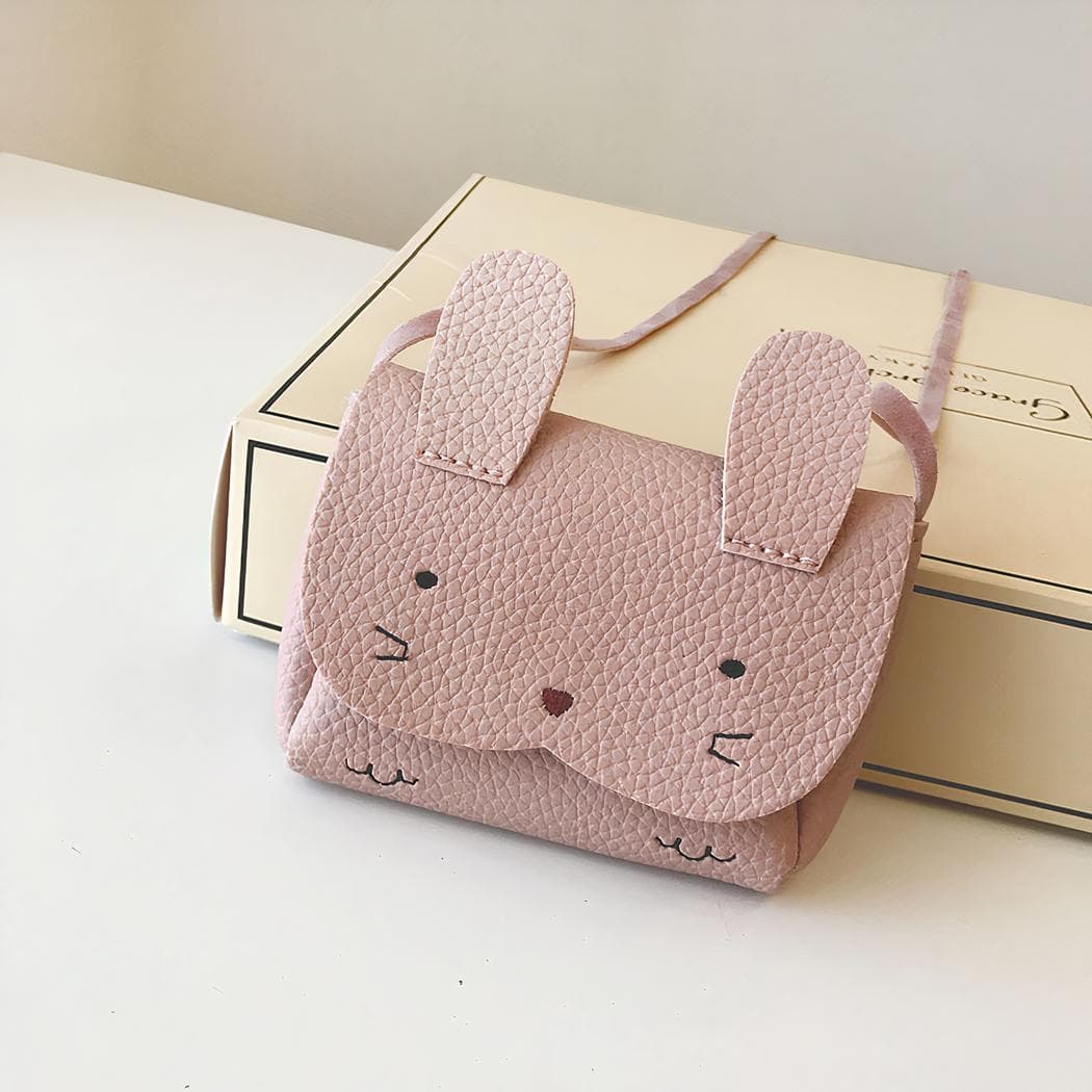 Petit sac à bandoulière en forme de lapin pour enfants - rose