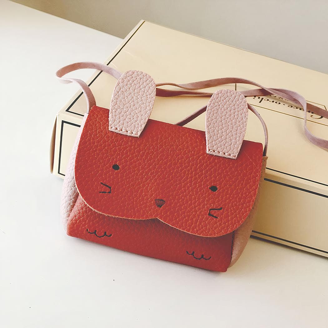 Petit sac à bandoulière en forme de lapin pour enfants - rouge