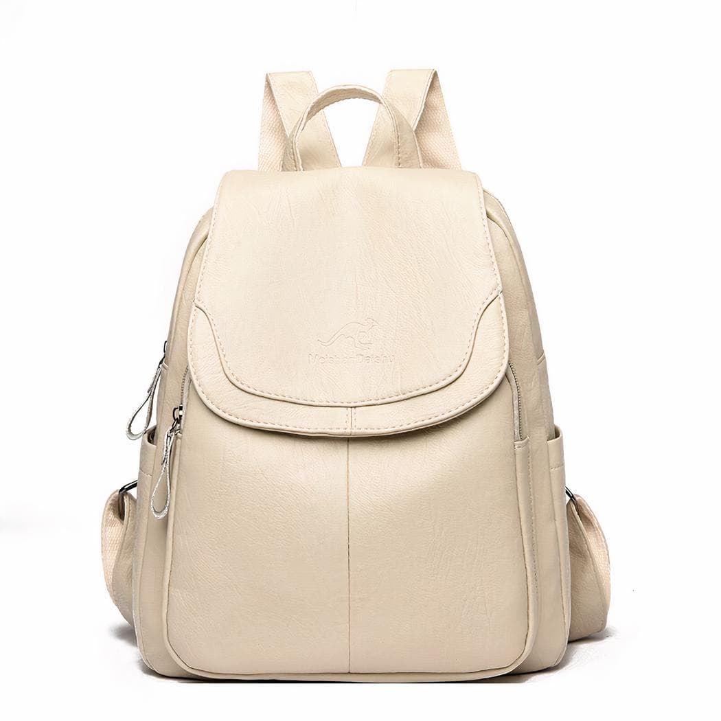 Sac à dos femme élégant en cuir végan - blanc