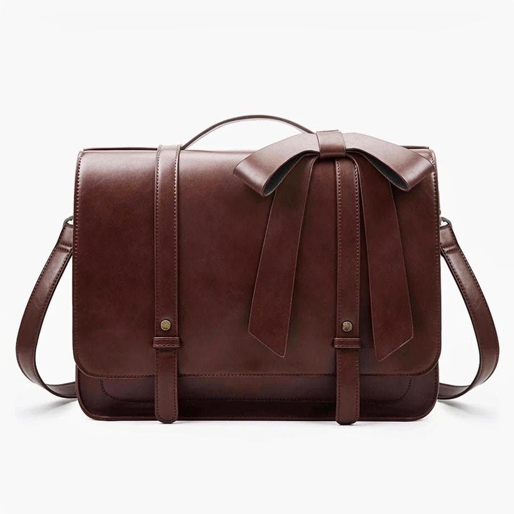 Sac à dos cartable avec nœud pour femme - marron