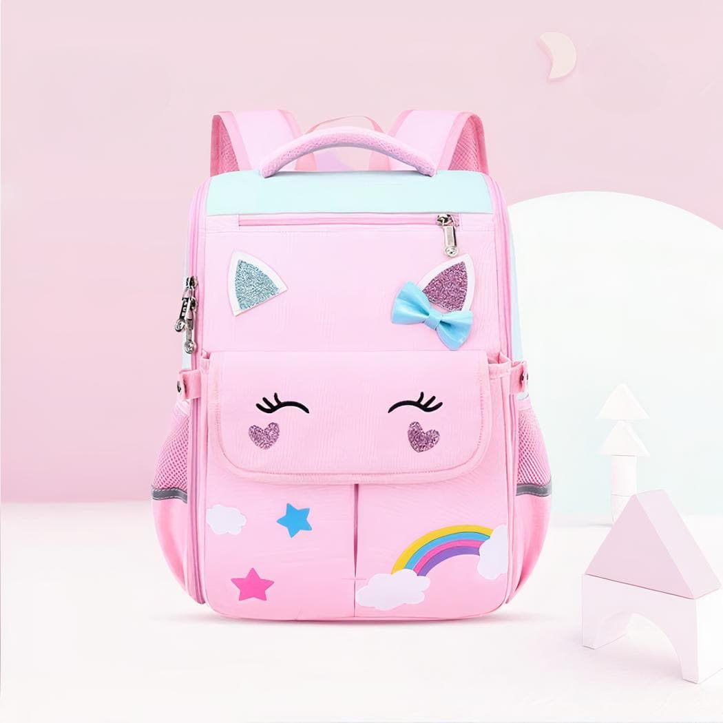 Cartable orthopédique pour enfant avec trousse assortie - rose