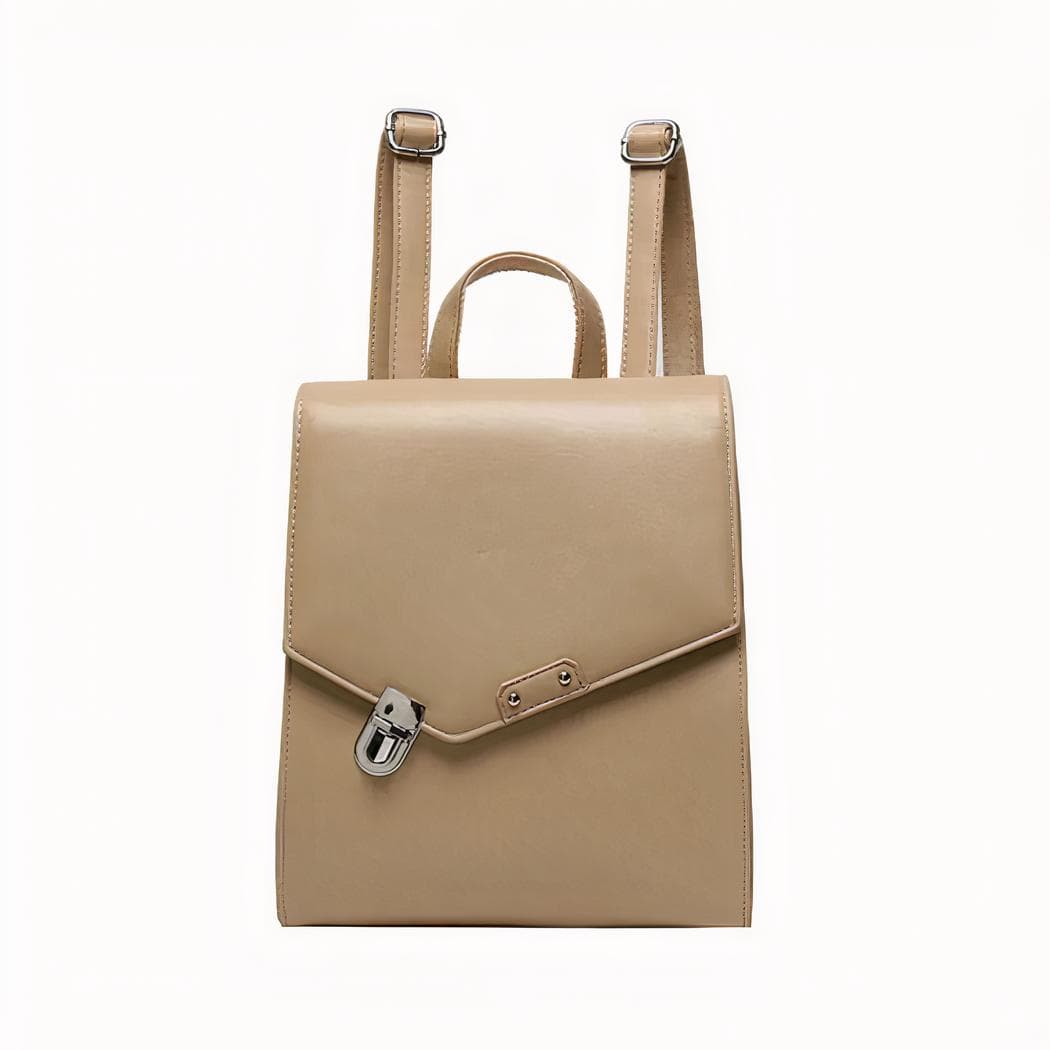 Sac à dos cartable chic pour femme - beige