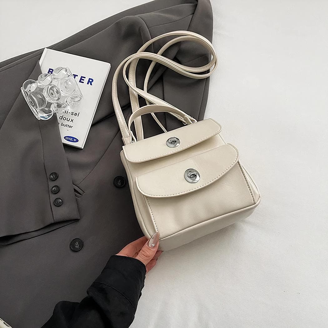 Sac à dos cartable mini version pour femme - beige