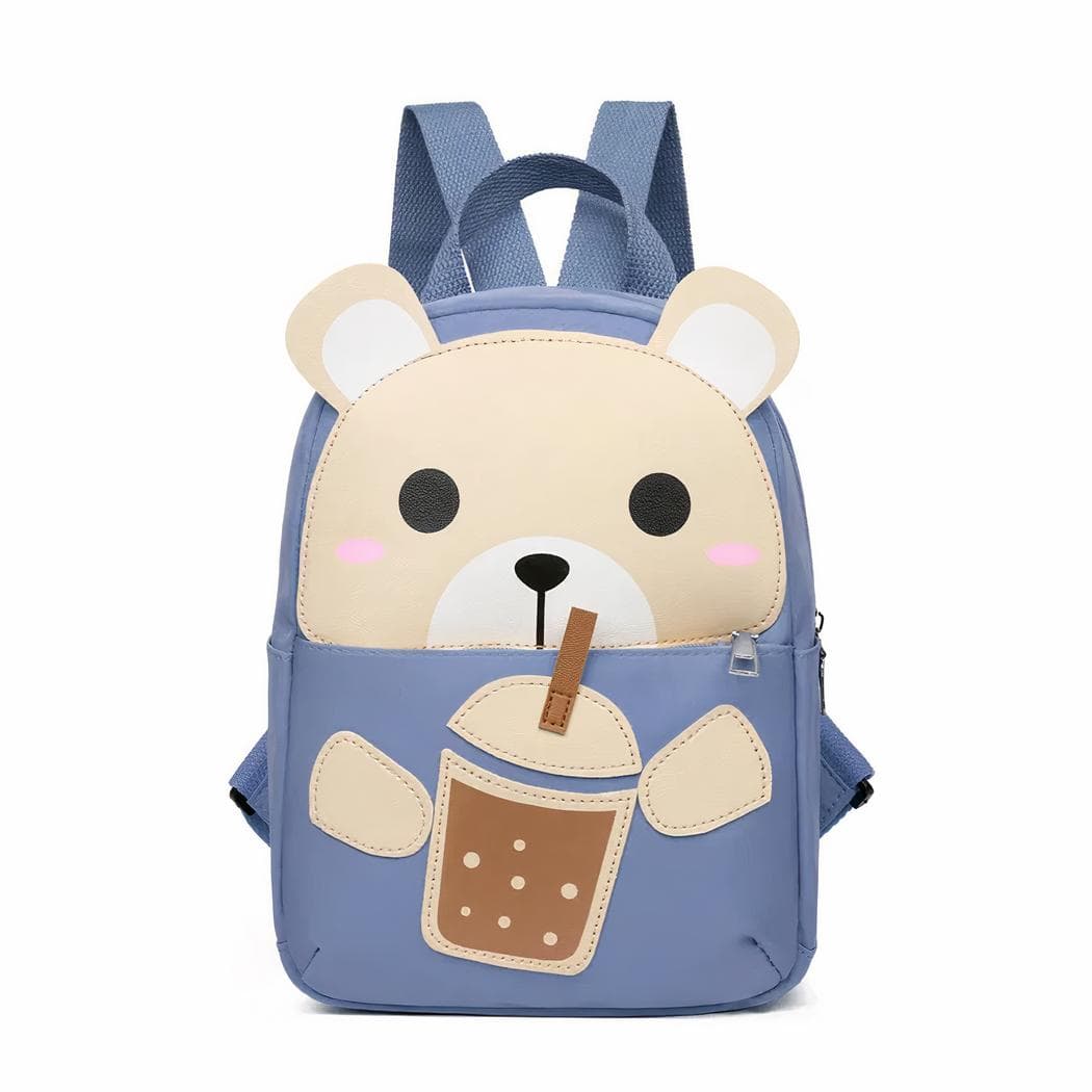 Sac à dos personnalisé avec motif de nounours pour enfant - bleu
