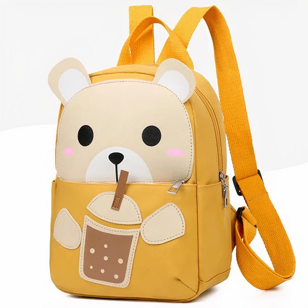 Sac à dos personnalisé avec motif de nounours pour enfant - jaune