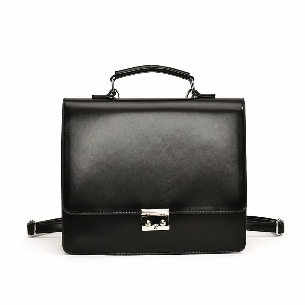 Sac à dos cartable mallette pour femme - noir