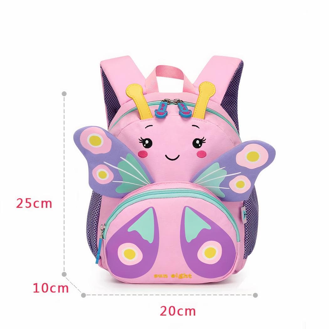 Sac à dos d'école avec motifs d'animaux 3D pour enfant - papillon