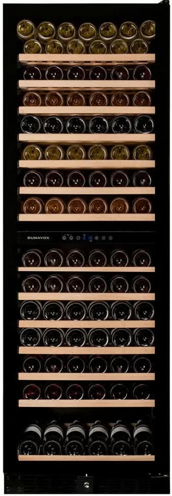 Dunavox 166.428DBK Grande-166 Weinkeller cm. 59 - 166 flaschen - schwarzes glas