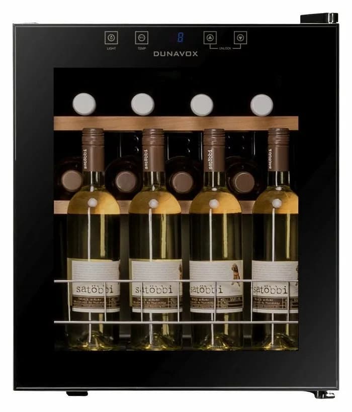 Dunavox FH-16.46 Home-16 Weinkeller cm. 43 - 16 flaschen - schwarzes glas