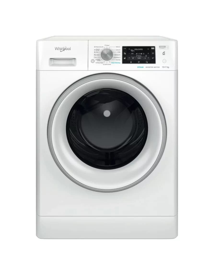 Whirlpool FFWDD1076258SVEE Waschtrockner cm. 60 - waschen 10 kg - trocknen 7 kg - weiß