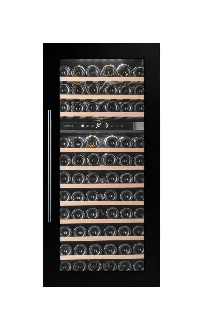 Temptech OZ124DB Oslo Eingebauter weinkeller - cm. 59 stunden. 123 - 74 flaschen - schwarz