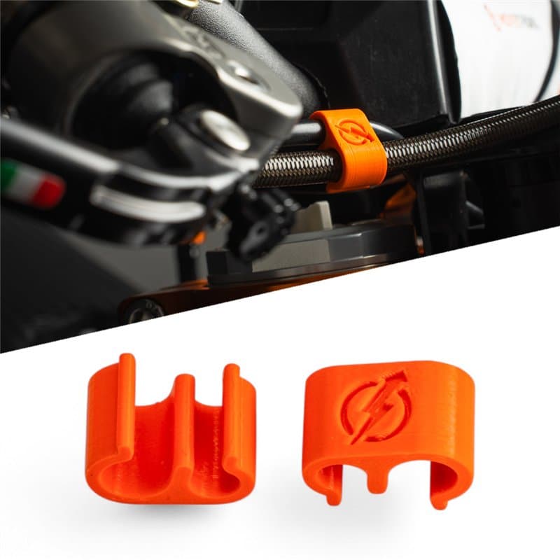Colorful Brake Line Cable Clips - Orange