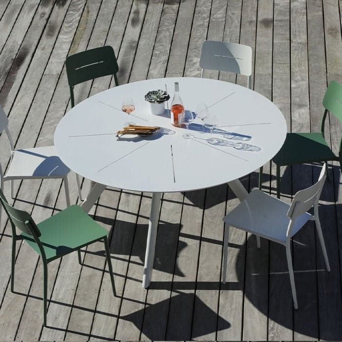 Table de jardin ronde aluminium - Seven - Ø 150 cm - 6 personnes-OCÉO