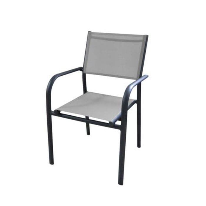 Fauteuil de jardin empilable aluminium et toile - Duca-PROLOISIRS