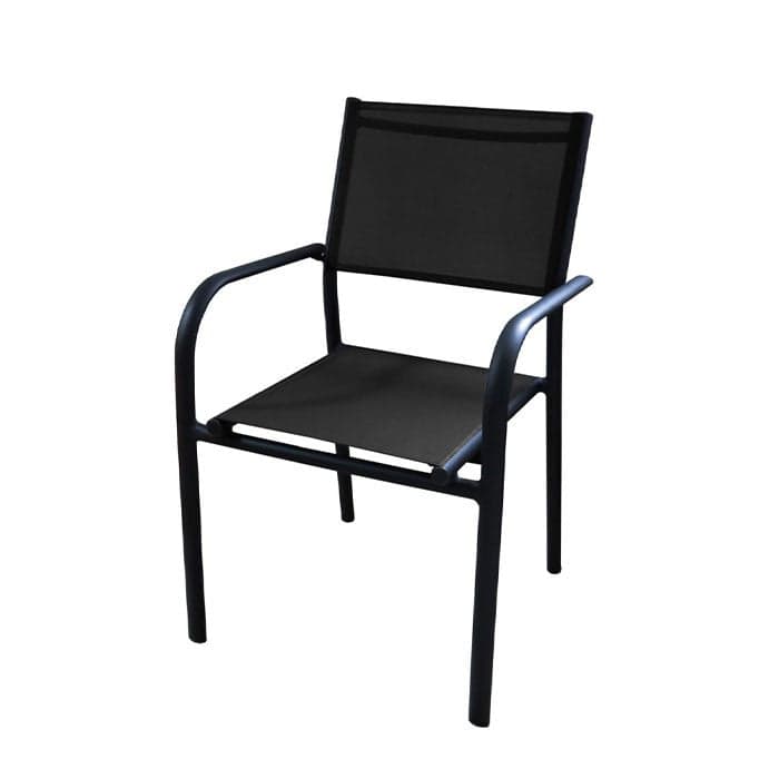 Fauteuil de jardin empilable aluminium et toile - Duca-PROLOISIRS