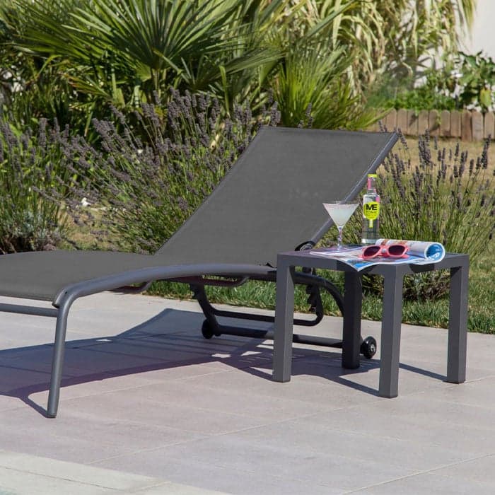 Table basse de jardin aluminium - Lou - L.40 x l.40 cm-PROLOISIRS