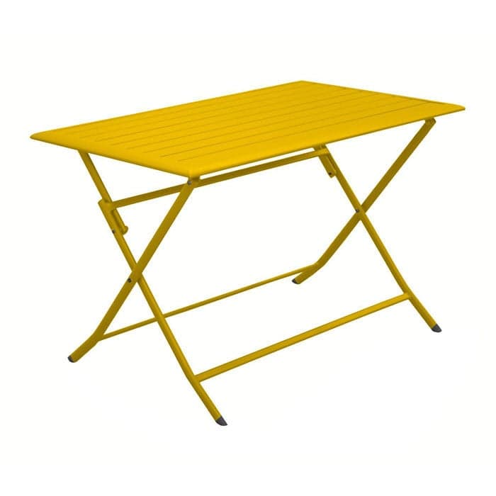 Table de jardin pliante acier plateau aluminium - Lorita - L.110 x l.70 cm - 4 personnes-PROLOISIRS