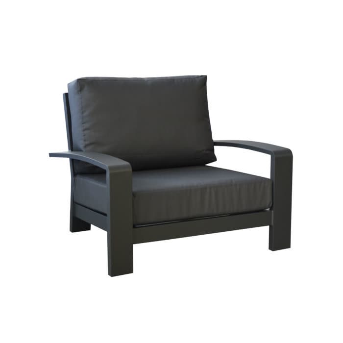 Fauteuil bas de jardin aluminium et tissu - Cordouan-OCÉO