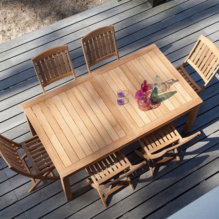 Table de jardin extensible Teck - Madagascar - L.180/260 x l.100 cm - 8/10 personnes-PROLOISIRS