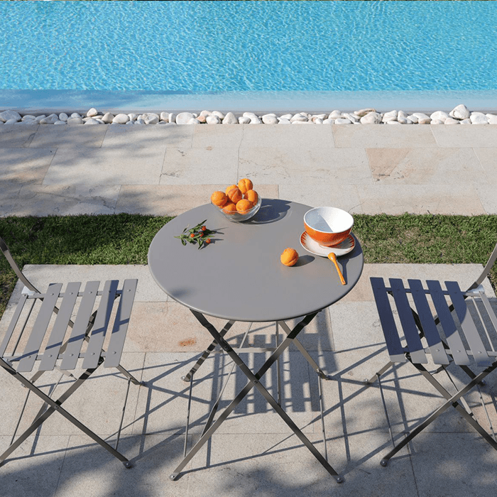 Lot de 2 Chaises de jardin pliante acier époxy - Cuba-PROLOISIRS