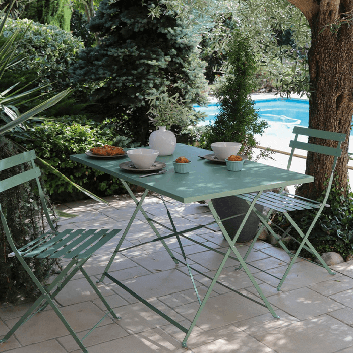Table de jardin pliante acier époxy - Cuba - L.110 x l.70 cm - 4 personnes-PROLOISIRS