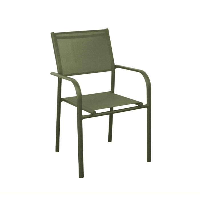 Fauteuil de jardin empilable aluminium et toile - Duca-PROLOISIRS