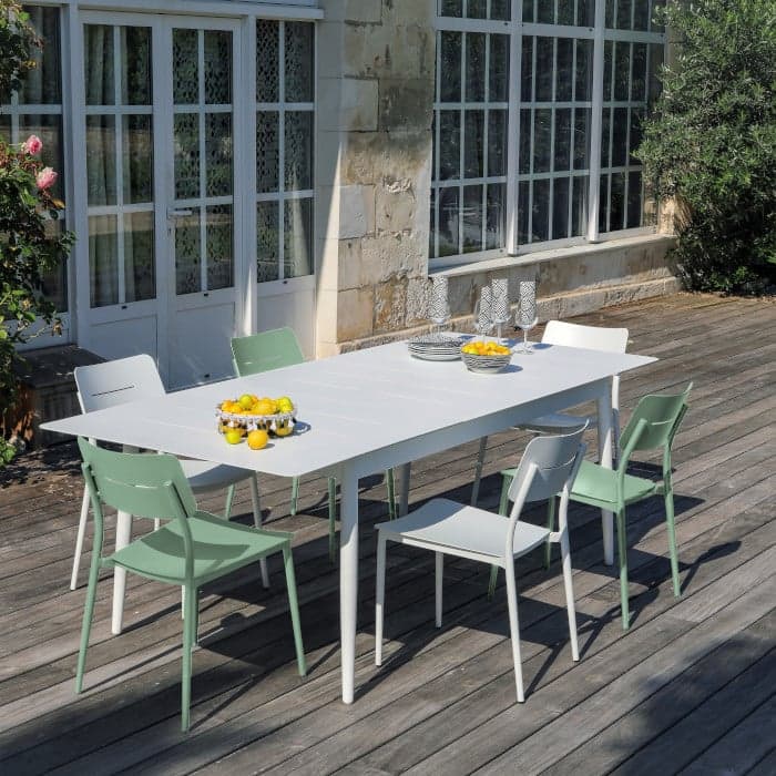 Table de jardin extensible aluminium - Dublin - L.180/240 x l.100 cm - 8/10 personnes-PROLOISIRS