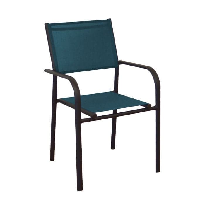 Fauteuil de jardin empilable aluminium et toile - Duca-PROLOISIRS