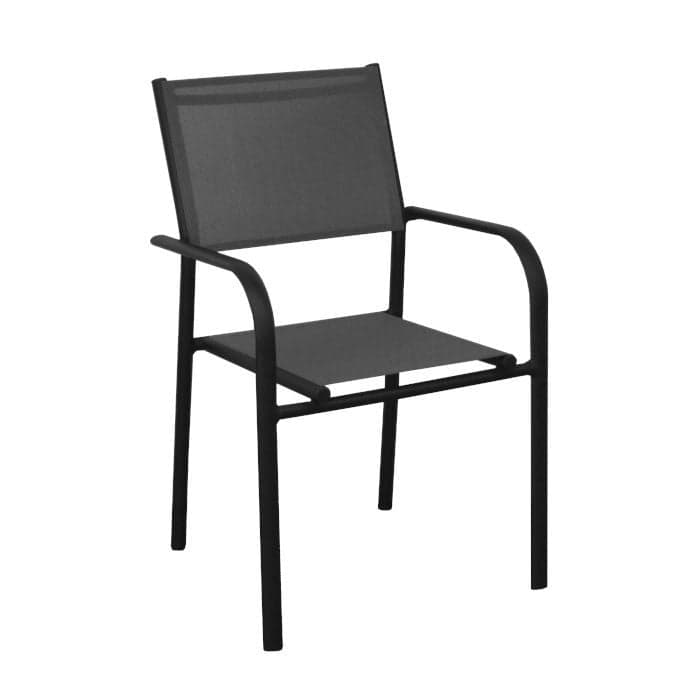 Fauteuil de jardin empilable aluminium et toile - Duca-PROLOISIRS