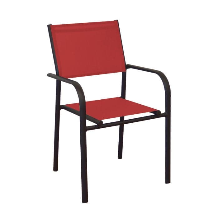 Fauteuil de jardin empilable aluminium et toile - Duca-PROLOISIRS