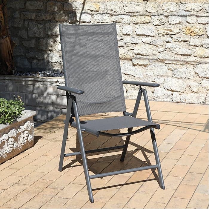 Fauteuil bas de jardin pliant multiposition aluminium et toile - Avila-PROLOISIRS