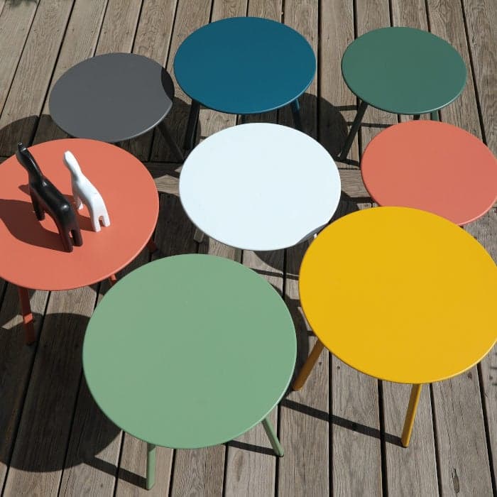 Table basse de jardin ronde acier époxy - Massaï - Ø 45 cm-PROLOISIRS