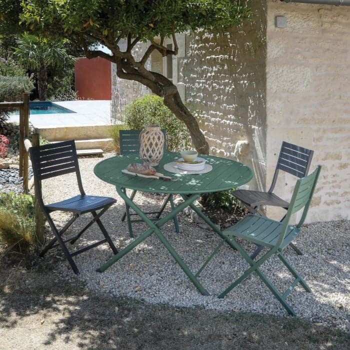 Table de jardin ronde pliante aluminium - Globe - Ø 120 cm - 4 personnes-PROLOISIRS