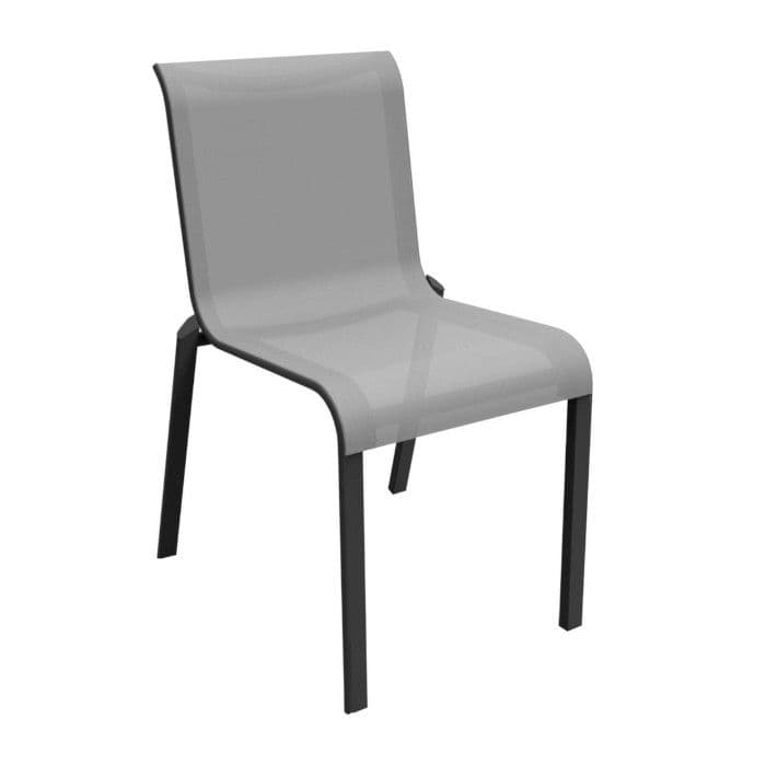 Chaise de jardin empilable aluminium et toile - Cauro-OCÉO