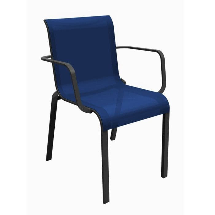 Fauteuil de jardin empilable aluminium et toile - Cauro-OCÉO